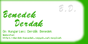 benedek derdak business card